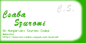 csaba szuromi business card